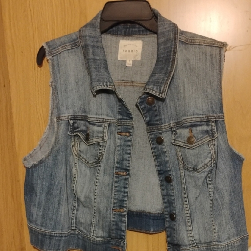 Torrid Light Blue Denim Vest